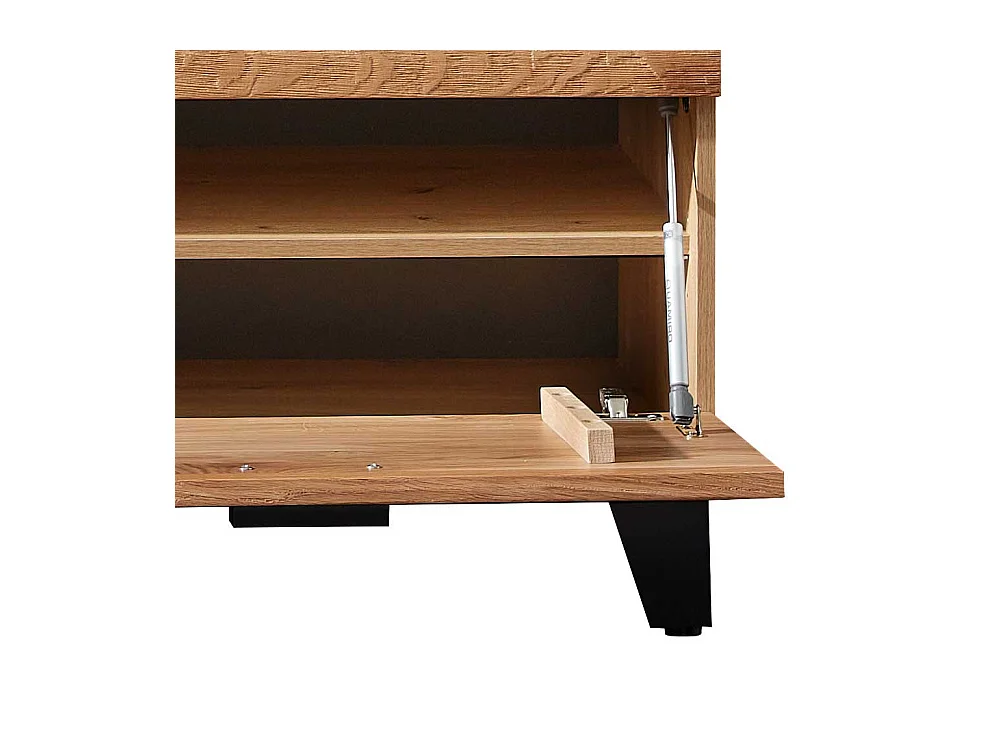 Garderobe Sitzbank in Wildeiche teilmassiv mit Polster