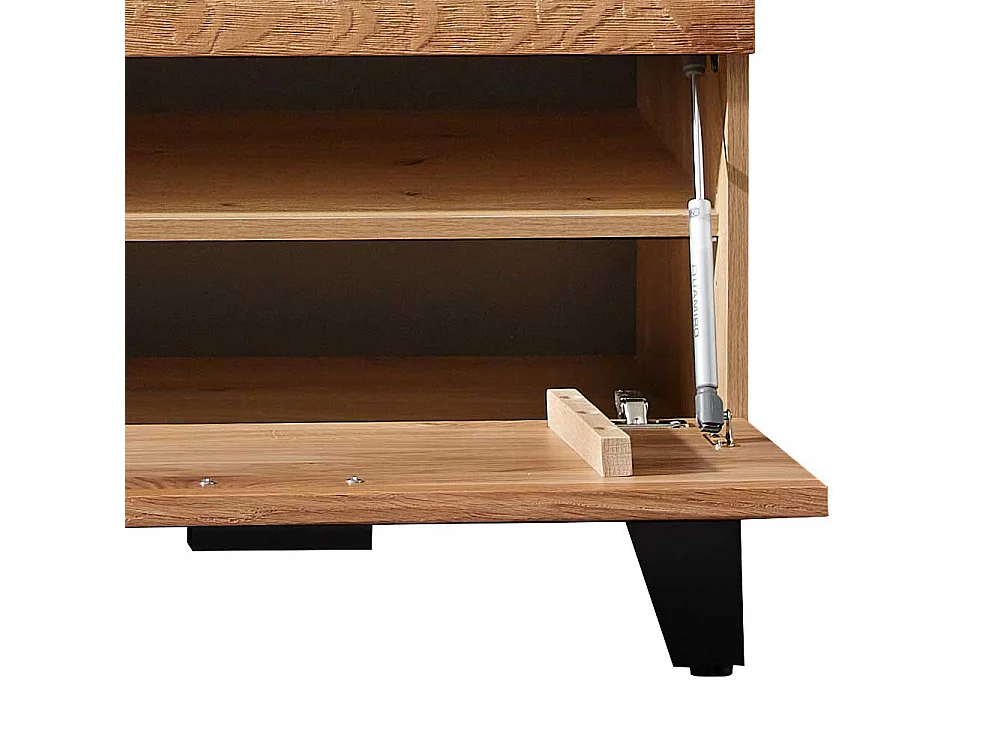 Garderobe Sitzbank in Wildeiche teilmassiv mit Polster