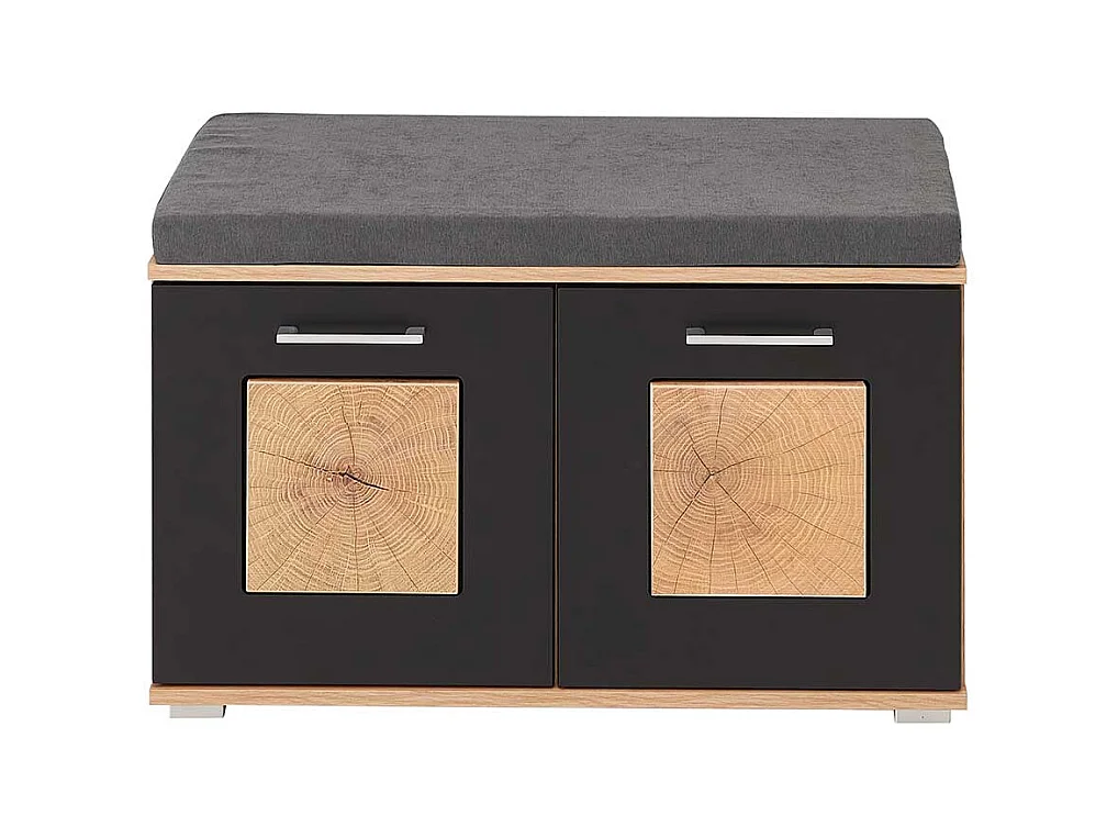 Schuhbank Garderobe modern in Wildeichefarben Schwarz