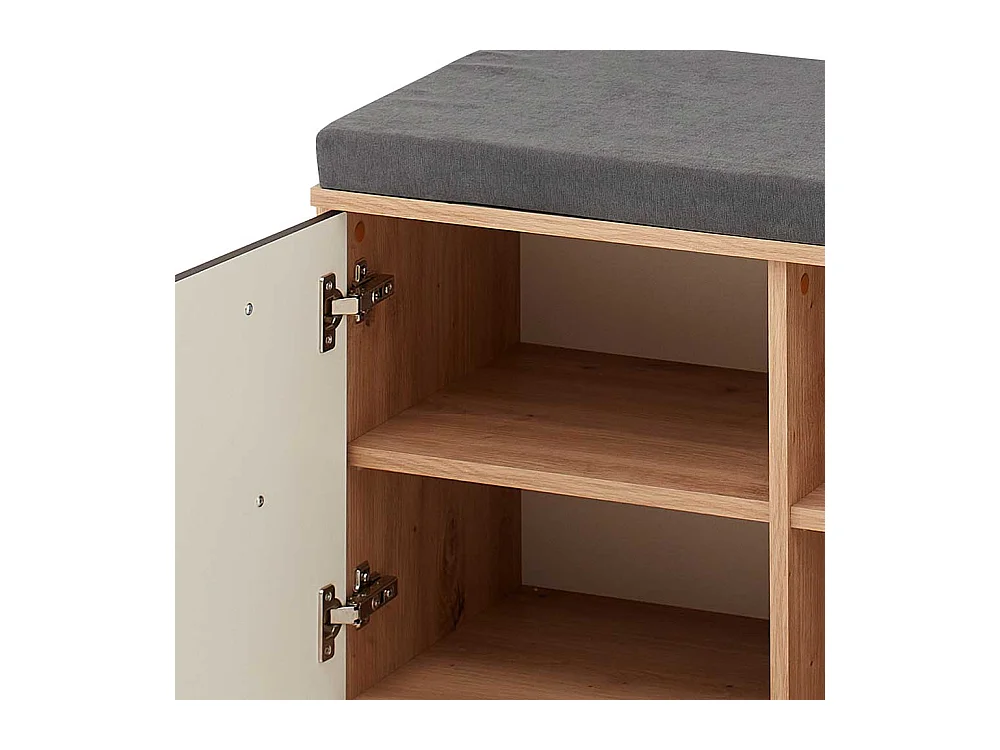 Schuhbank Garderobe modern in Wildeichefarben Schwarz