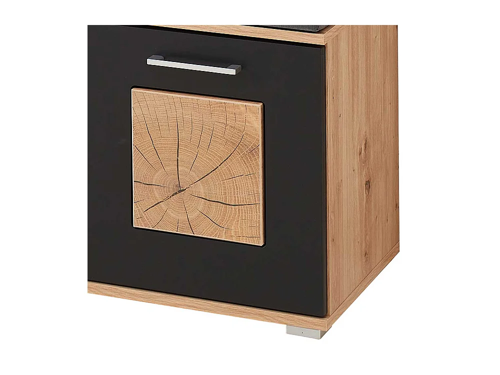 Schuhbank Garderobe modern in Wildeichefarben Schwarz