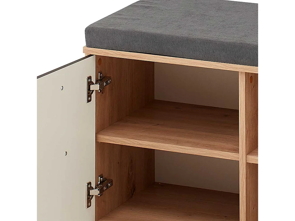 Schuhbank Garderobe modern in Wildeichefarben Schwarz