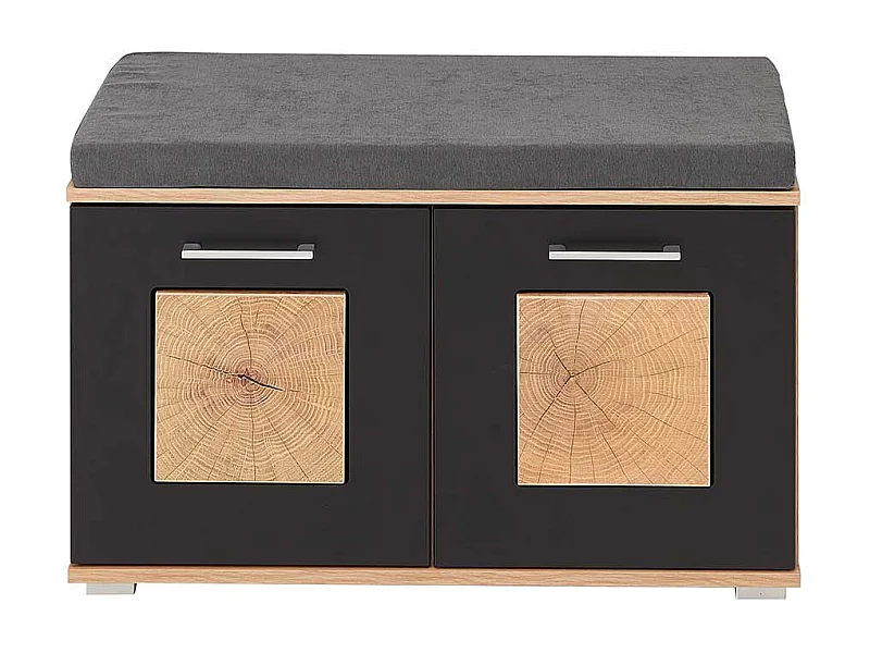 Schuhbank Garderobe modern in Wildeichefarben Schwarz