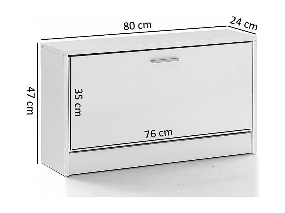 Dielenbank in Weiß Schuhklappe