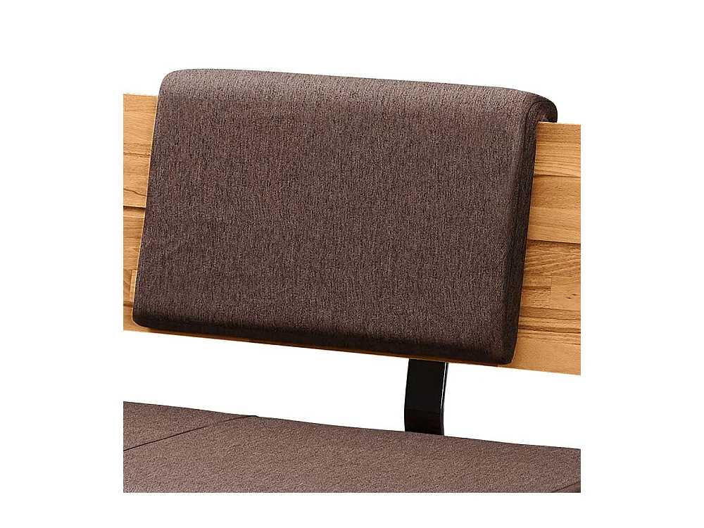 Esszimmerbank Wildeiche mit Webstoff Bezug braun Rückenlehne