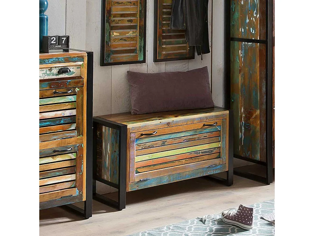 Flursitzbank in Bunt Schuhklappe