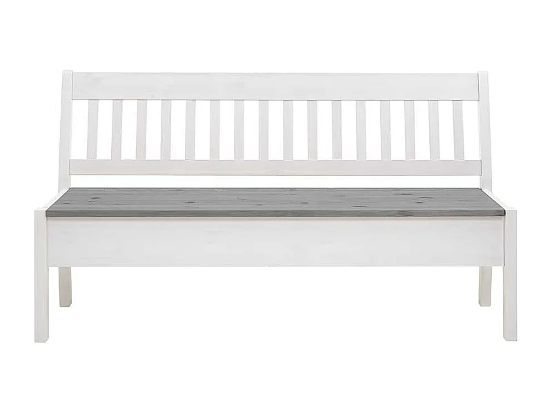 Stauraum Sitzbank in Weiß und Grau Kiefer Massivholz