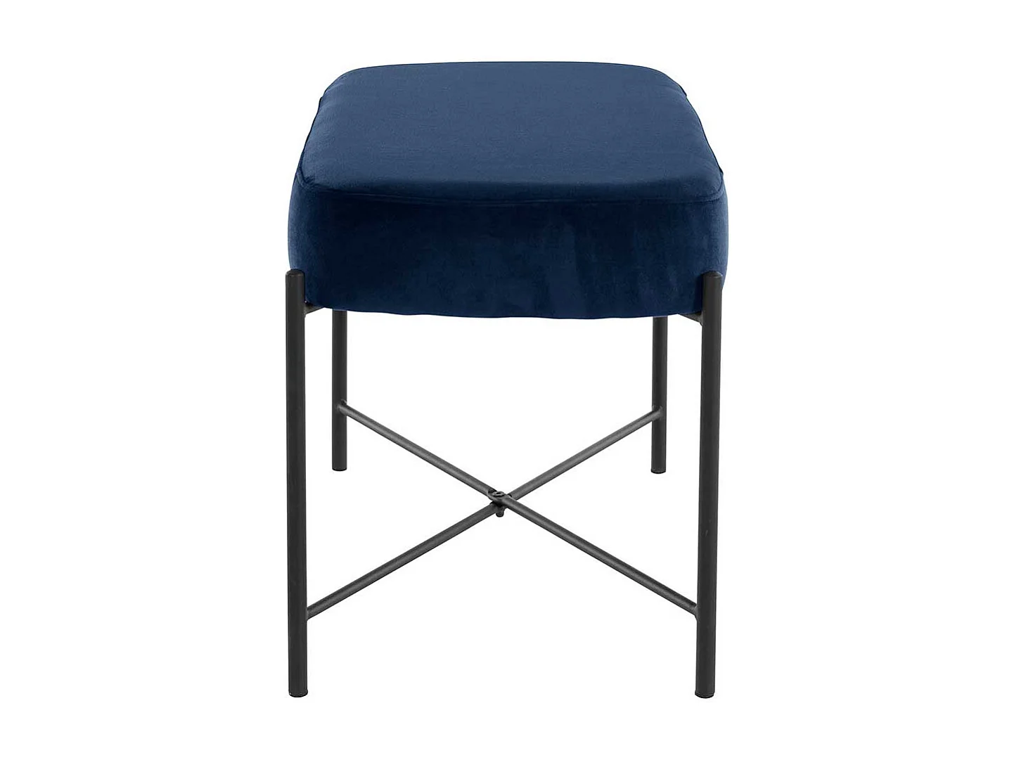 Bettbank Samt und Metall in Blau und Schwarz 67 cm breit