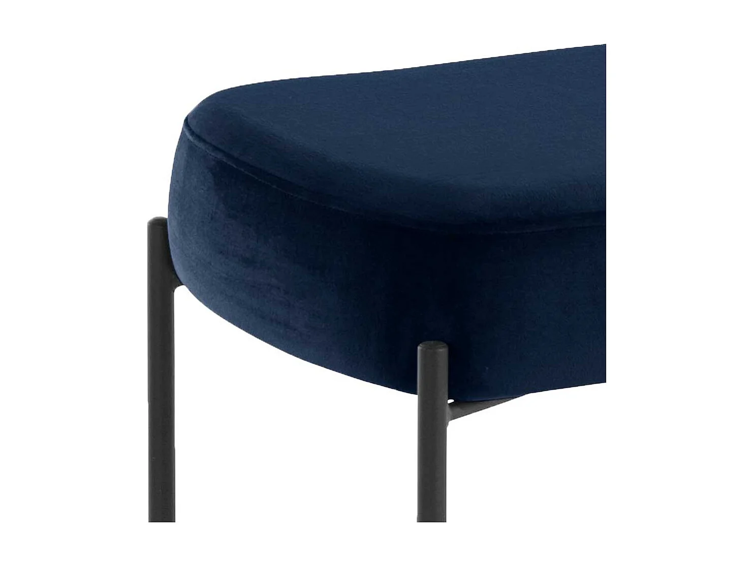 Bettbank Samt und Metall in Blau und Schwarz 67 cm breit