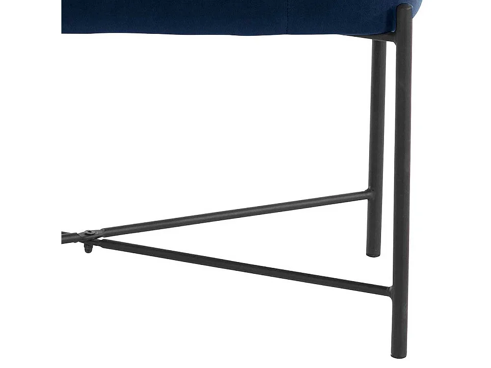 Bettbank Samt und Metall in Blau und Schwarz 67 cm breit