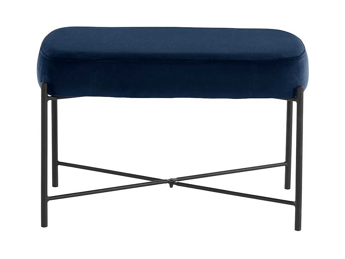 Bettbank Samt und Metall in Blau und Schwarz 67 cm breit