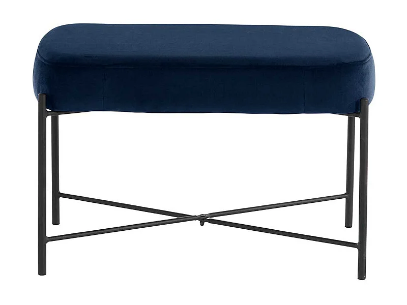 Bettbank Samt und Metall in Blau und Schwarz 67 cm breit