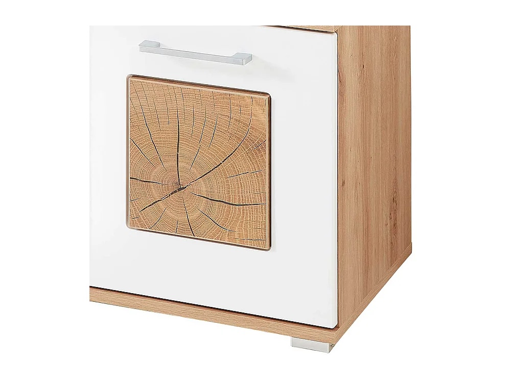 Schuhbank Garderobe modern in Wildeichefarben Weiß