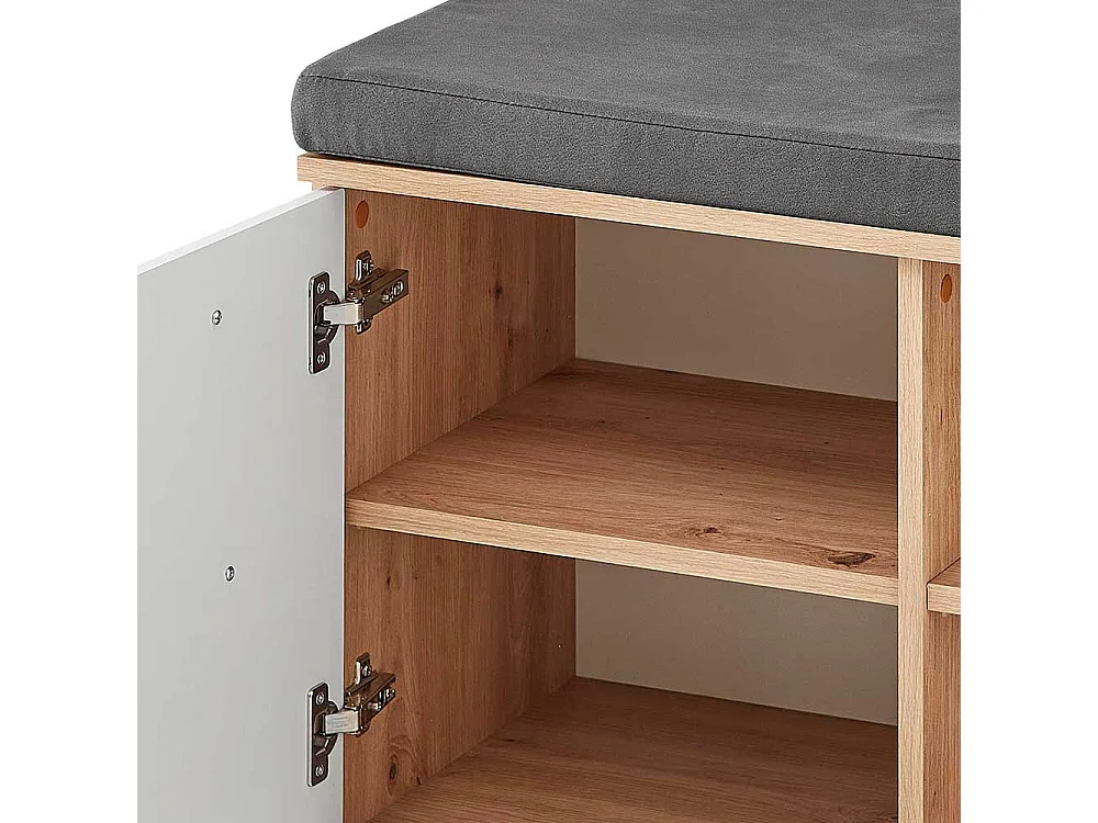 Schuhbank Garderobe modern in Wildeichefarben Weiß
