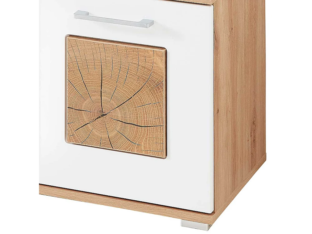 Schuhbank Garderobe modern in Wildeichefarben Weiß