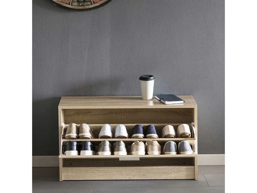 Bank mit Schuhklappe Eiche Sonoma