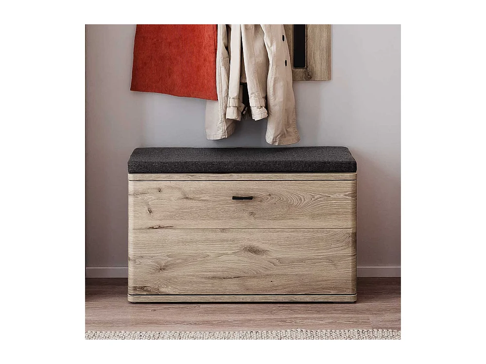 Schuhbank in Wildeichefarben Oberfläche melaminbeschichtet