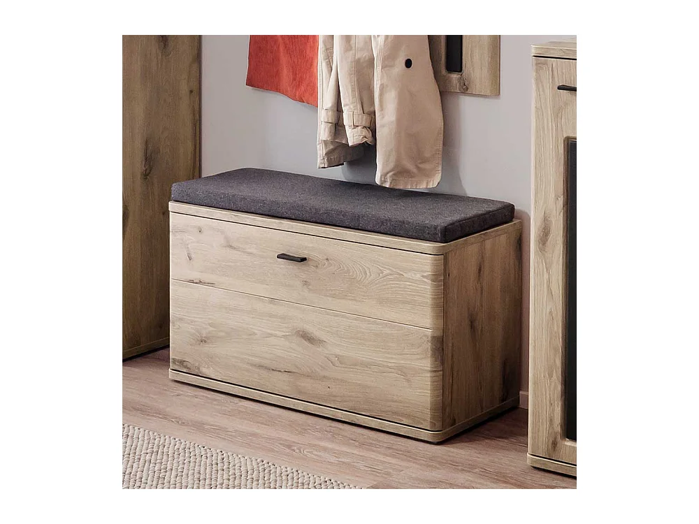 Schuhbank in Wildeichefarben Oberfläche melaminbeschichtet