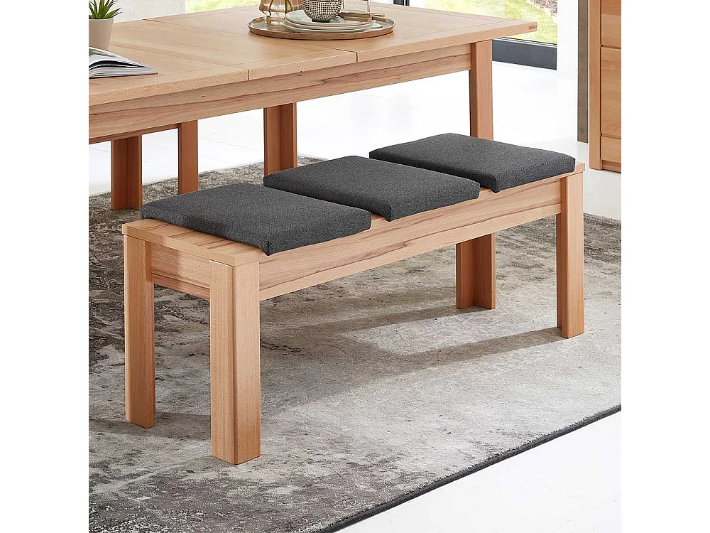 Esstischbank 3 Personen in Kernbuchefarben Anthrazit