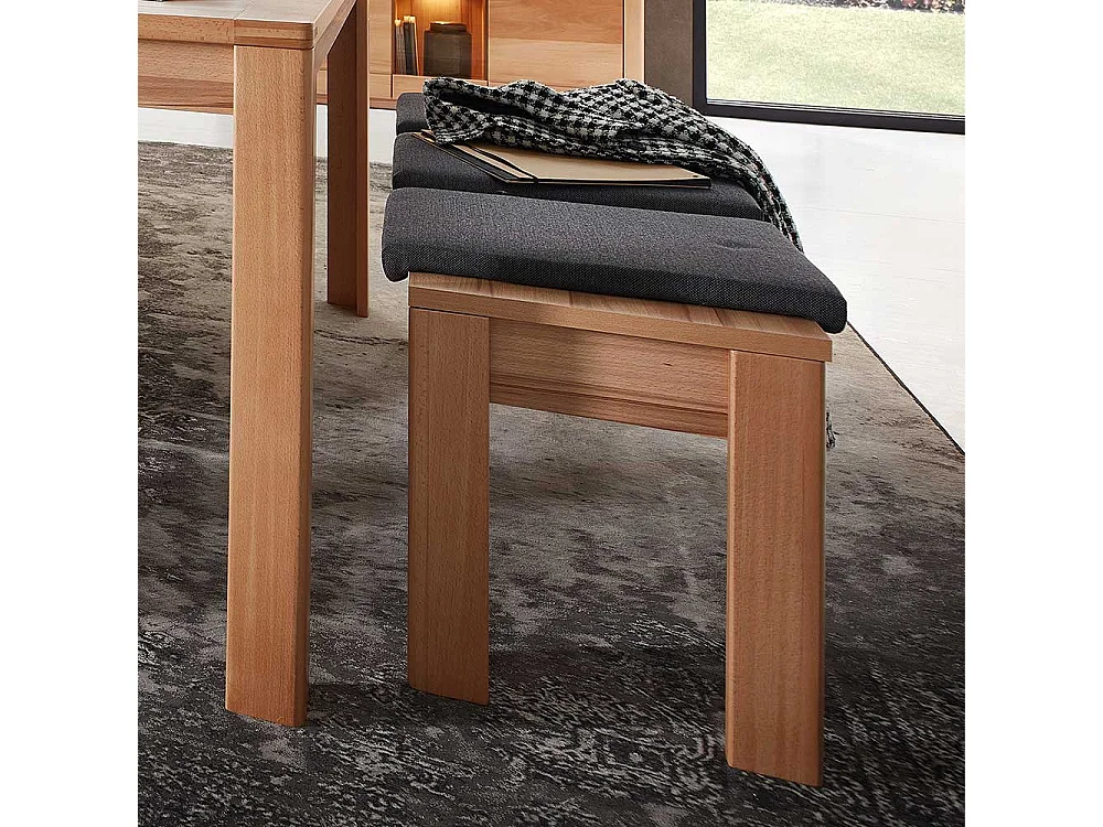 Esstischbank 3 Personen in Kernbuchefarben Anthrazit