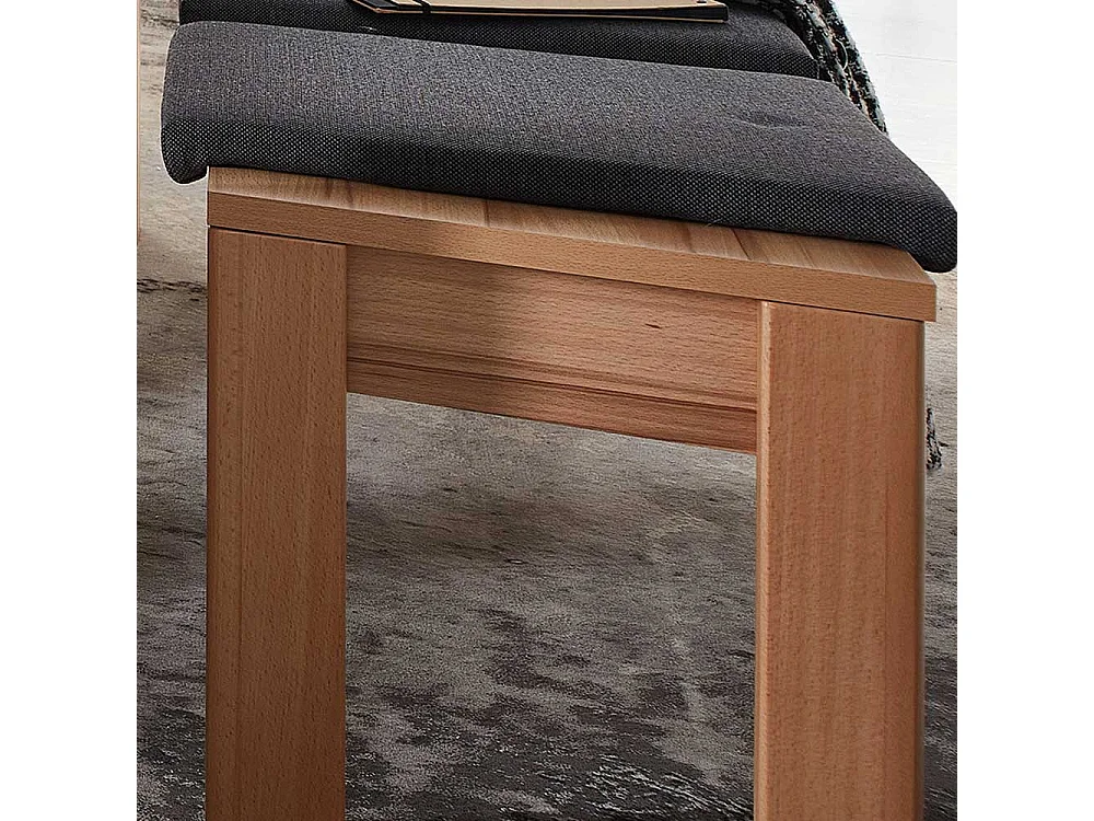 Esstischbank 3 Personen in Kernbuchefarben Anthrazit