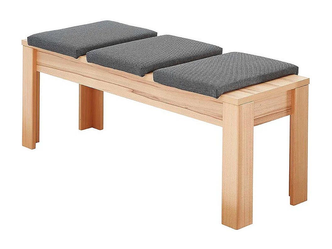 Esstischbank 3 Personen in Kernbuchefarben Anthrazit