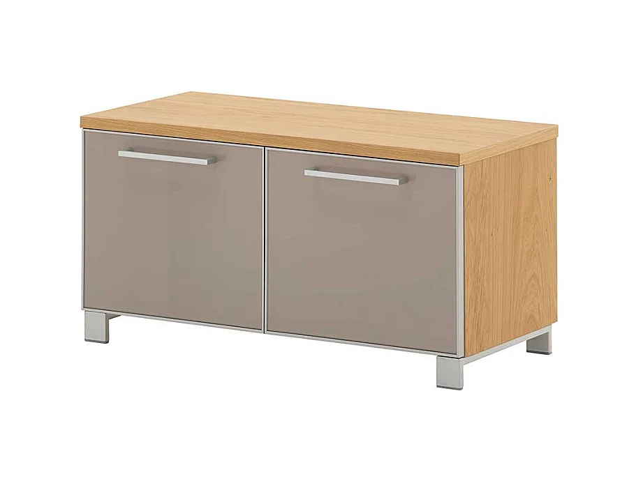 Bank für Garderobe Grau Glas Eiche Bianco
