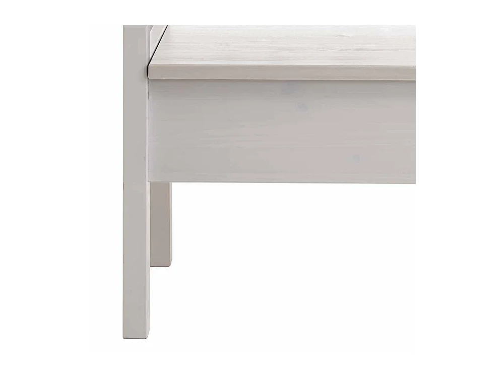 Holzbank mit Truhe Weiß massiv