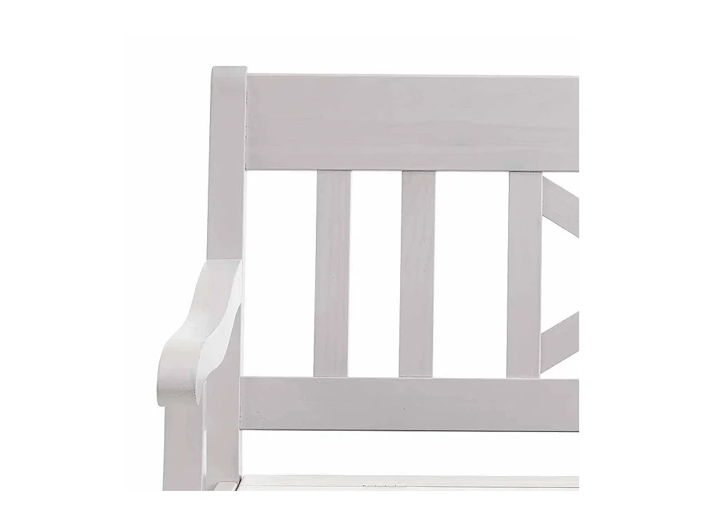 Holzbank mit Truhe Weiß massiv