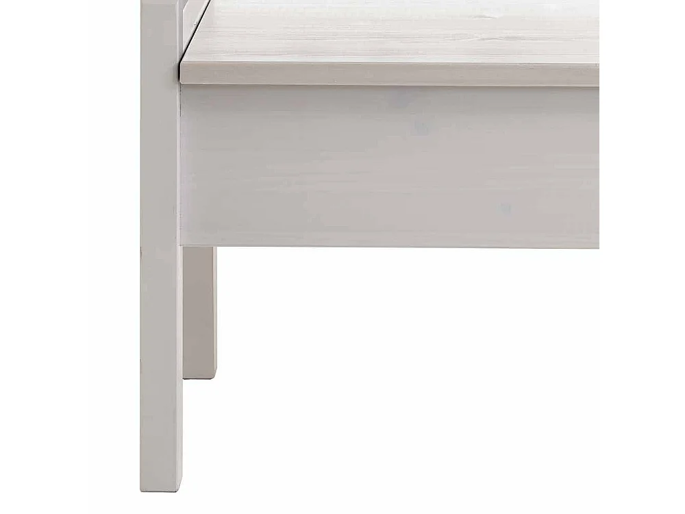 Holzbank mit Truhe Weiß massiv