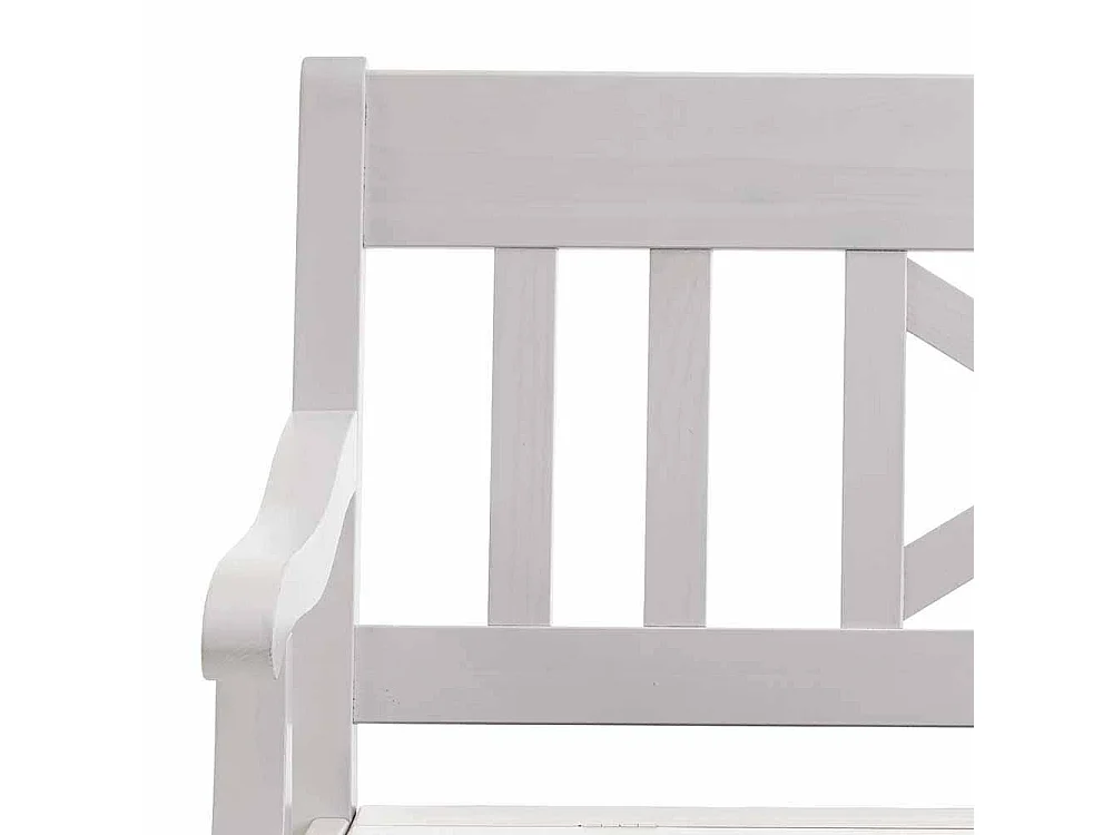 Holzbank mit Truhe Weiß massiv