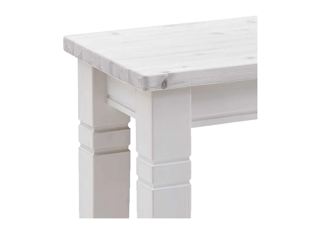 Weiße Eßtischbank aus Kiefer Massivholz Landhausstil