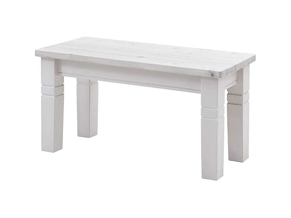Weiße Eßtischbank aus Kiefer Massivholz Landhausstil