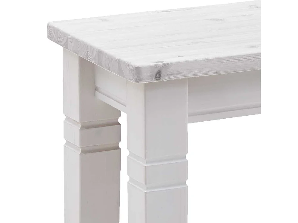 Weiße Eßtischbank aus Kiefer Massivholz Landhausstil