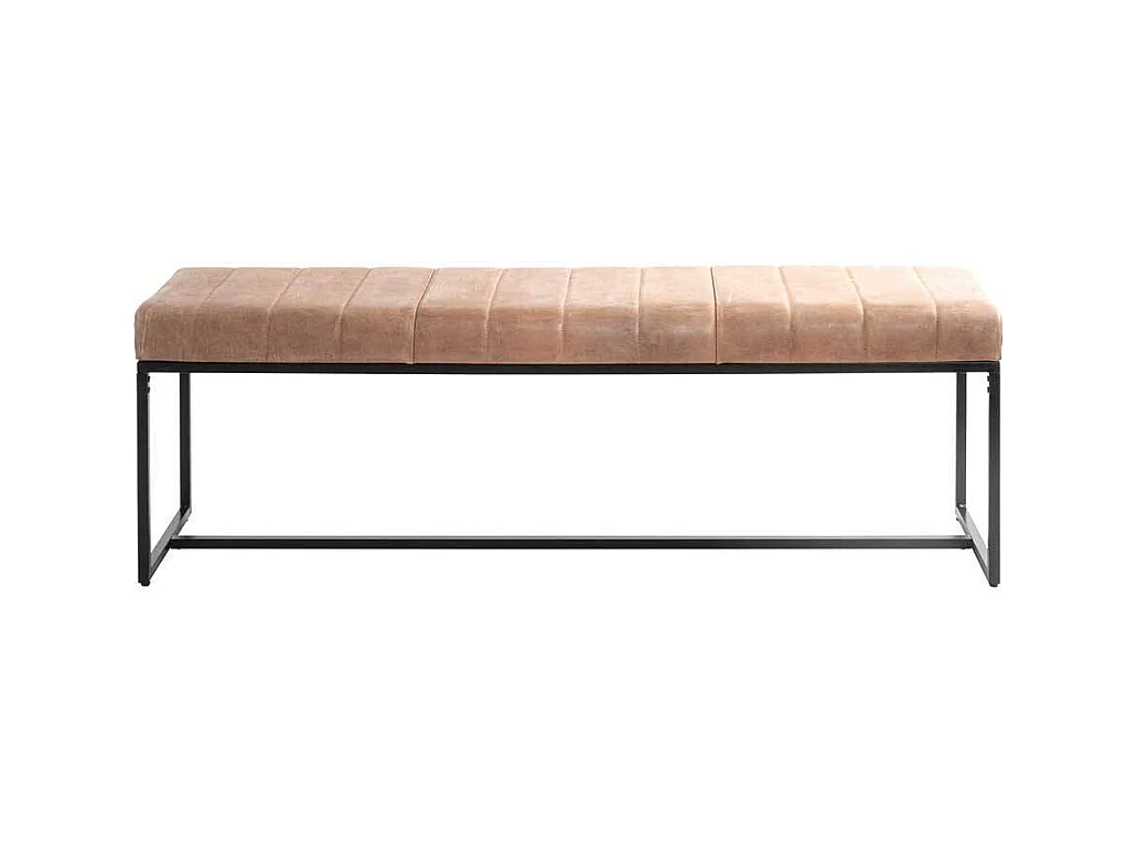 Bettbank im Industry und Loft Stil Echtleder und Metall