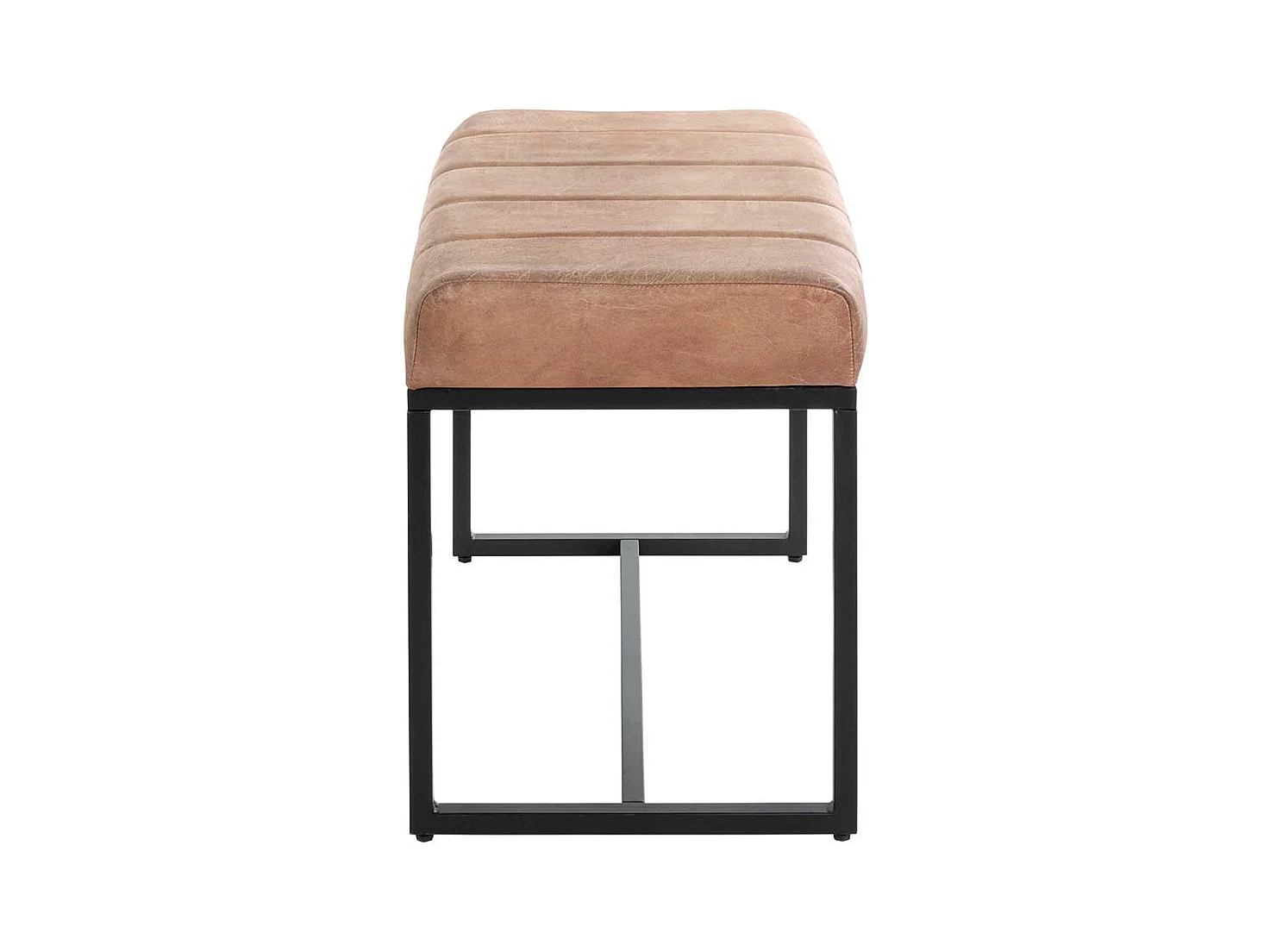 Bettbank im Industry und Loft Stil Echtleder und Metall