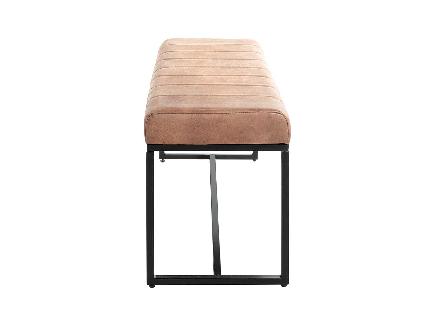 Bettbank im Industry und Loft Stil Echtleder und Metall