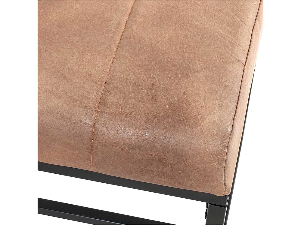 Bettbank im Industry und Loft Stil Echtleder und Metall