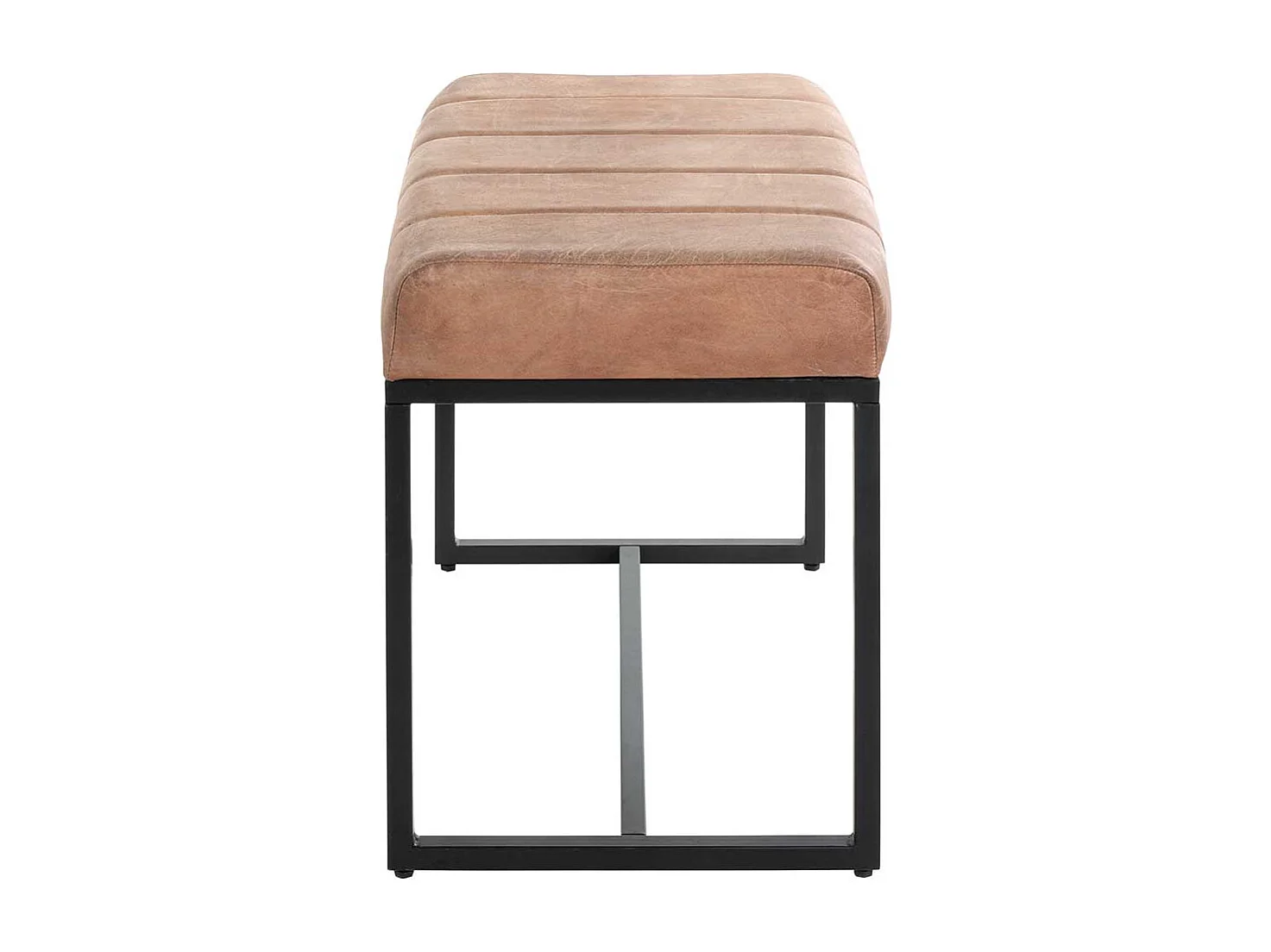 Bettbank im Industry und Loft Stil Echtleder und Metall