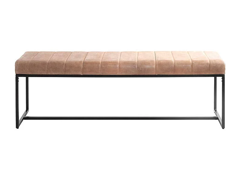 Bettbank im Industry und Loft Stil Echtleder und Metall