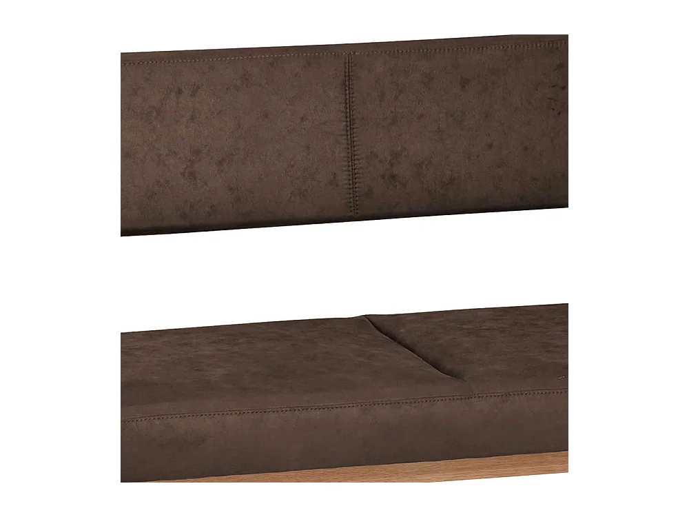 Esstischbank in Braun und Wildeichefarben Microfaser Bezug