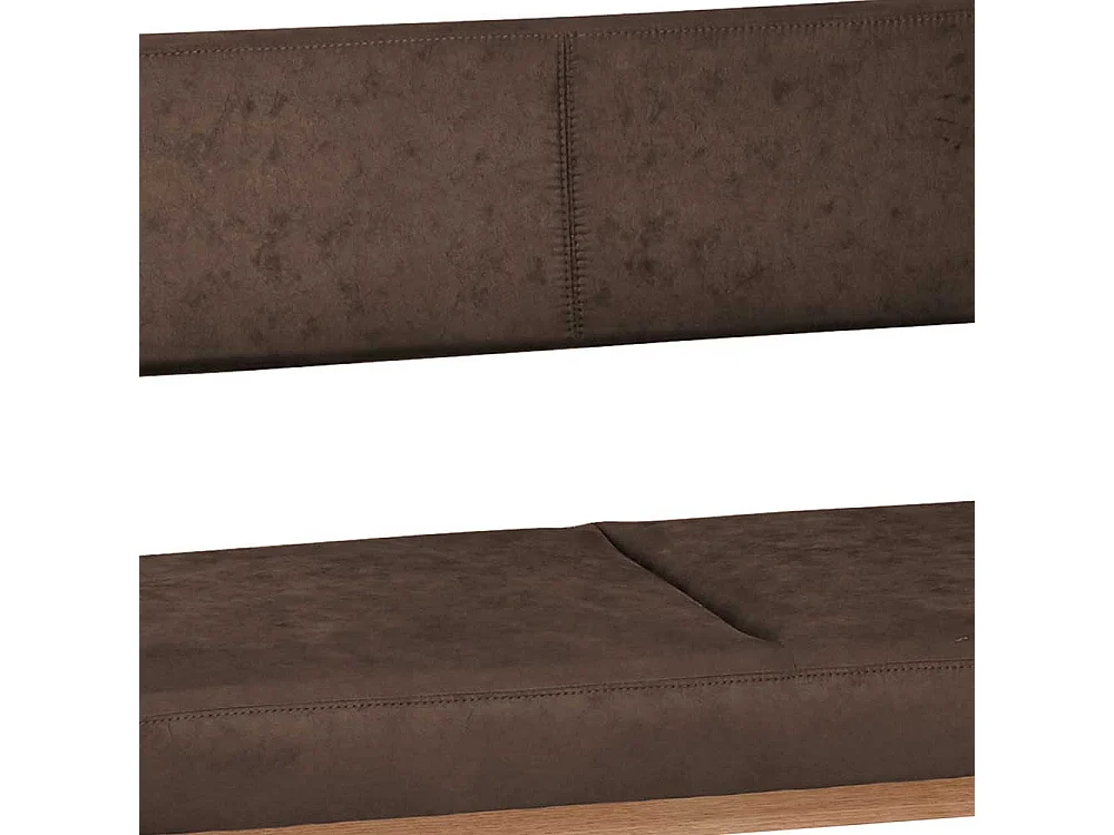 Esstischbank in Braun und Wildeichefarben Microfaser Bezug