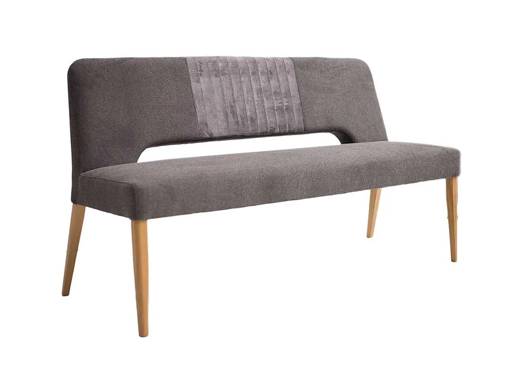 Esszimmer Sitzbank in Dunkelgrau & Eichefarben 160 cm breit