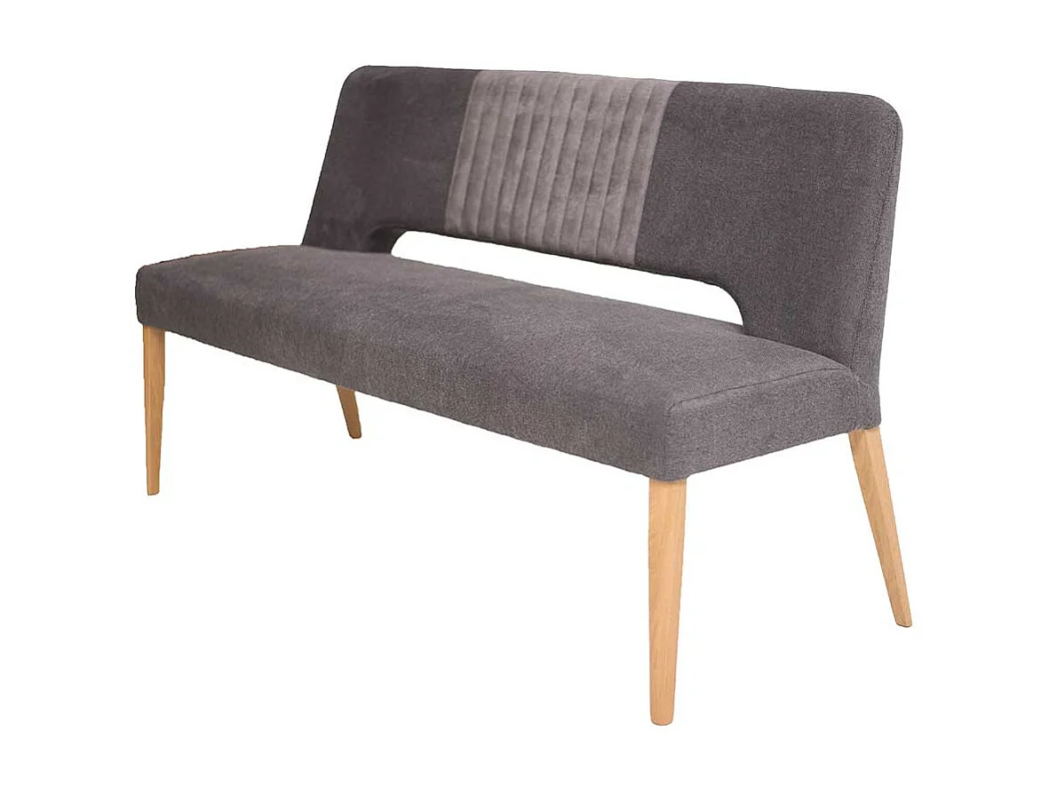 Esszimmer Sitzbank in Dunkelgrau & Eichefarben 160 cm breit