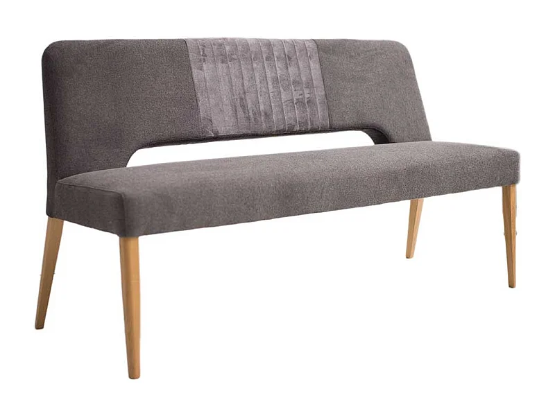 Esszimmer Sitzbank in Dunkelgrau & Eichefarben 160 cm breit