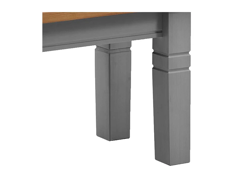 Massivholz Bank ohne Lehne in Grau und Kiefer Laugenfarben Landhausstil