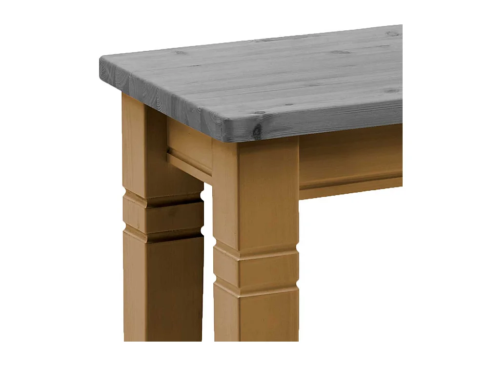 Esszimmersitzbank zweifarbig in Kiefer Grau und Laugenfarben 46 cm Sitzhöhe