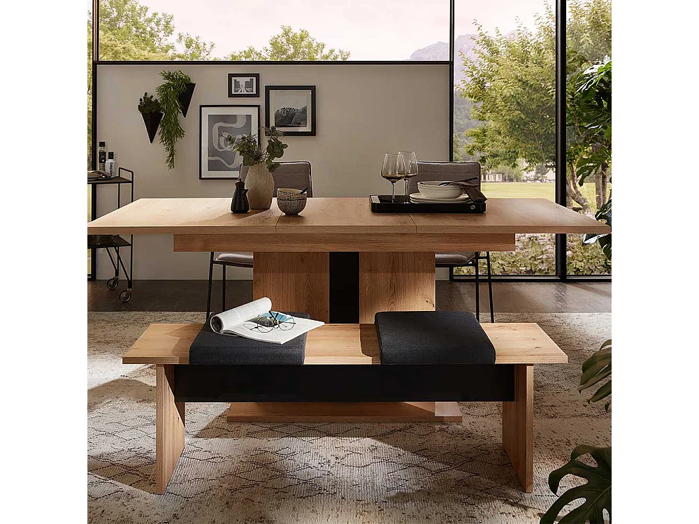 Esszimmersitzbank mit zwei Sitzplätzen zwei Polsterauflagen