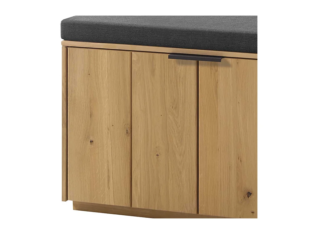 Garderobe Sitzbank in Wildeiche Bianco massiv 80 cm breit