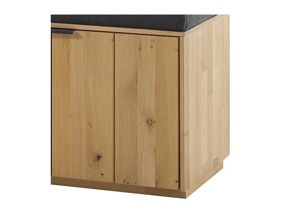 Garderobe Sitzbank in Wildeiche Bianco massiv 80 cm breit